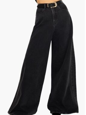 Good American Paneled Wide Leg Jeans